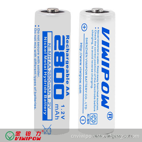 Eco-Friendly 1.2V AA 2800mAh Ni-MH Battery (VIP-AA2800)